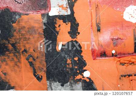 Thick Black Red and White Ink and Paint Splatters and Lines Abstract Background 120107657