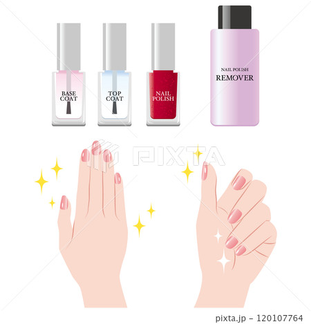 マニキュア用品と美しい手 マニキュア用品と美しい手 120107764