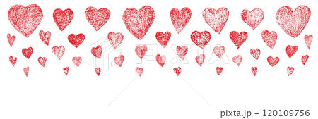 Hand drawn Valentines heart with chalk, crayon, lipstick grunge texture. Vector stoke illustration isolated on white background for decoration template greeting card, invitation, banner, menu. EPS10 Hand drawn Valentines heart with chalk, crayon, lipstick grunge texture. Vector stoke illustration isolated on white background for decoration template greeting card, invitation, banner, menu. EPS10 120109756