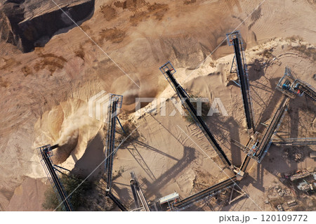Aerial view of stone jaw crusher plant 120109772