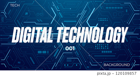 Digital technology background in electric navy blue. Tech bg. Digital technology background in electric navy blue. Tech bg. 120109857