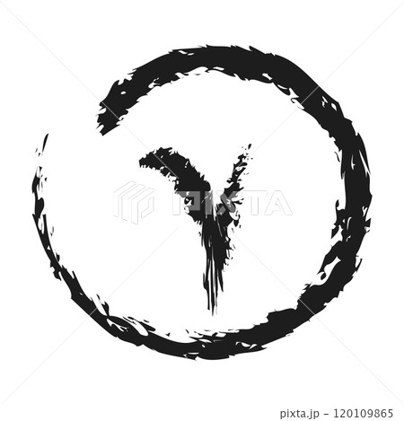 Charcoal check mark and circle. Charcoal check mark and circle. 120109865