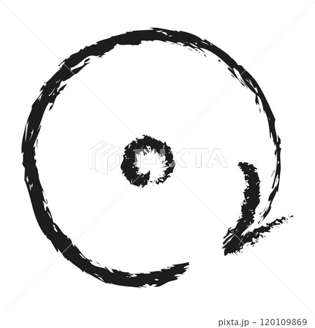 Dot and rounded arrow. Hand drawn charcoal arrow. Dot and rounded arrow. Hand drawn charcoal arrow. 120109869