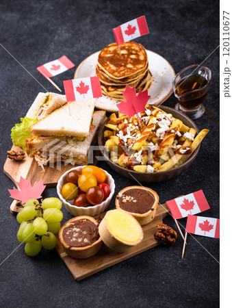 Canada Day traditional food concept. Canada Day traditional food concept. 120110677