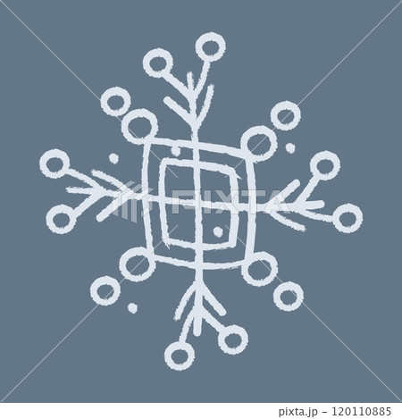 Snowflake with two quadrilaterals. Vector color clipart illustration. 120110885