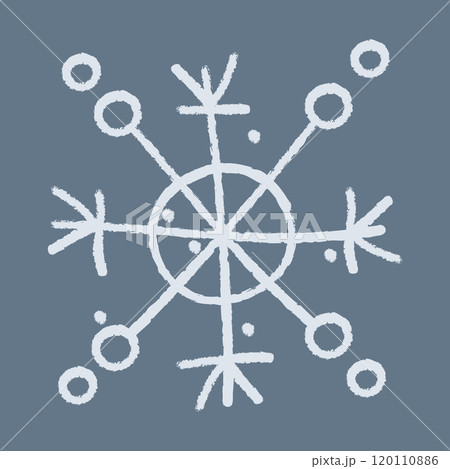 Doodle snowflake with circle. Vector color clipart illustration. Doodle snowflake with circle. Vector color clipart illustration. 120110886
