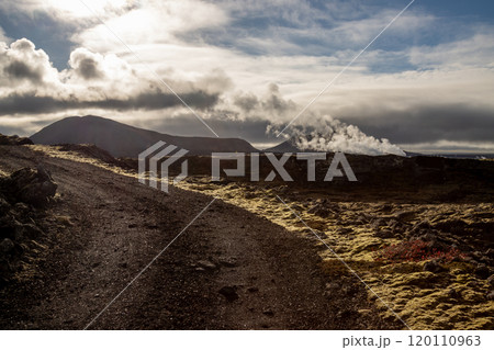 Volcanic field and mountains, Grindavik, Iceland Volcanic field and mountains, Grindavik, Iceland 120110963