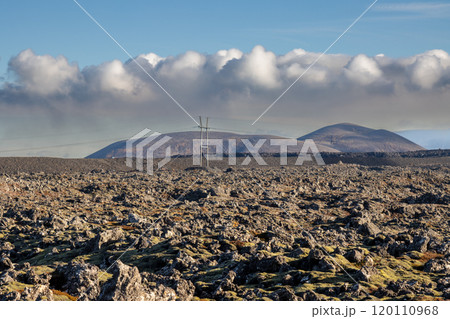 Volcanic field and mountains, Grindavik, Iceland 120110968