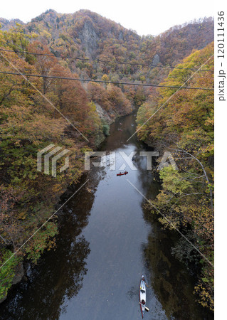 北海道　札幌　定山渓　秋　紅葉 120111436
