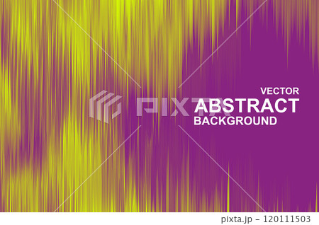 Abstract background with green and purple colors straight sharp lines texture with grunge glitch effect. Psychedelic wallpaper with deformed halftone scratched and striped print. Vector illustration 120111503