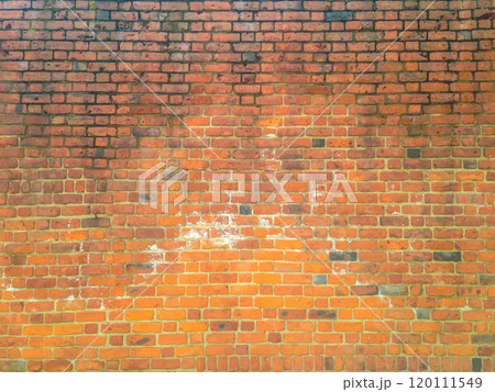 brick wall brown color of textured grungy background in design loft style. vector illustration 120111549