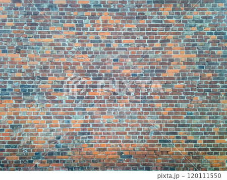 brick wall of textured grungy background in design loft style. vector illustration 120111550