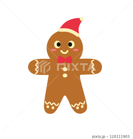 帽子を被ったかわいいジンジャーブレッドマン 帽子を被ったかわいいジンジャーブレッドマン 120111903