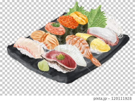 水彩の寿司_セット（盛合せ）03_2 120111928