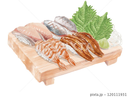 水彩の寿司_セット（盛合せ）15_1 120111931