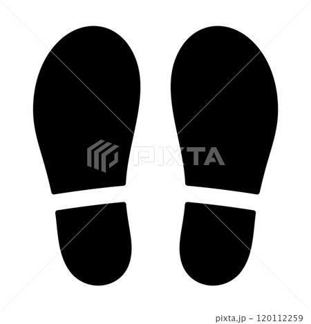 足跡のシルエットのイラスト素材 足跡のシルエットのイラスト素材 120112259