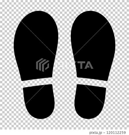 足跡のシルエットのイラスト素材 足跡のシルエットのイラスト素材 120112259