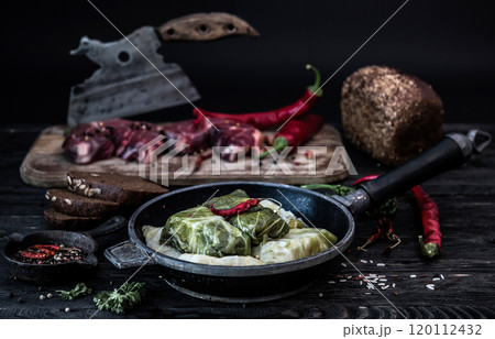 Traditional ukrainian meal called golubtsi 120112432
