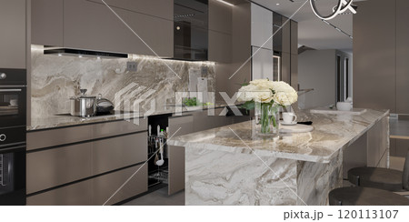 Modern luxury kitchen design with marble accents and contemporary decor Modern luxury kitchen design with marble accents and contemporary decor 120113107