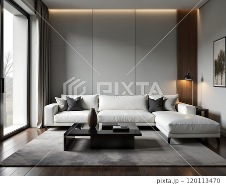 Modern minimalist living room design for stylish home interior inspiration 120113470