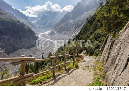 Glacier Mer de Glace in Mont Blanc massif Glacier Mer de Glace in Mont Blanc massif 120113747