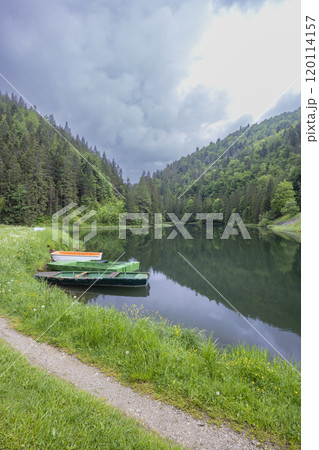 Landscape near Dedinky and Stratena with Hnilec river, National Park Slovak Paradise, Slovakia 120114157
