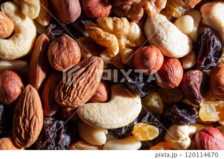 Mixed Nuts: Almonds, Walnuts, Cashews, Peanuts, Hazelnuts, Dried Prunes and Raisins Mixed Nuts: Almonds, Walnuts, Cashews, Peanuts, Hazelnuts, Dried Prunes and Raisins 120114670
