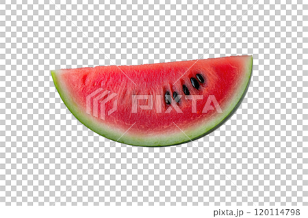 Fresh watermelon slice with vibrant red flesh and black seeds, perfect for summer. Enjoy its juicy sweetness and refreshing taste Fresh watermelon slice with vibrant red flesh and black seeds, perfect for summer. Enjoy its juicy sweetness and refreshing taste 120114798