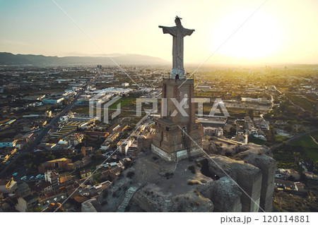Monteagudo statue monument atop of hill 120114881