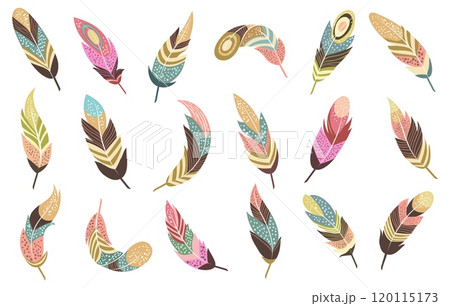 Hand drawn doodle feathers 120115173