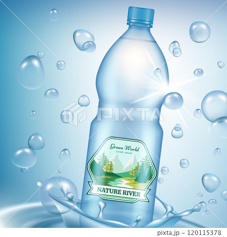 water labels. realistic design of mineral water ads template water labels. realistic design of mineral water ads template 120115378