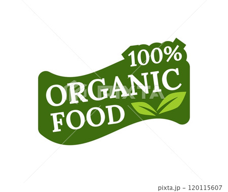 Green badge for quality, eco, and wellness promotions. 120115607