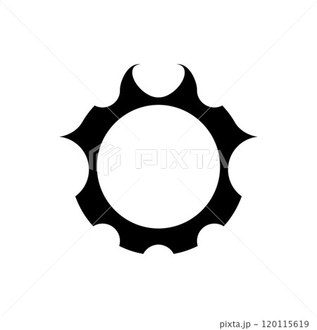 Black circular avatar frame with a devilish, scifi inspired design. 120115619