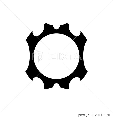 Futuristic black frame with horns for a dark, mythical avatar. 120115620