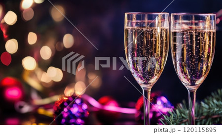 Festive cheer with sparkling drinks! 120115895