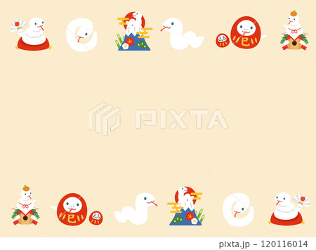 2025年正月素材　巳年のフレーム枠 120116014