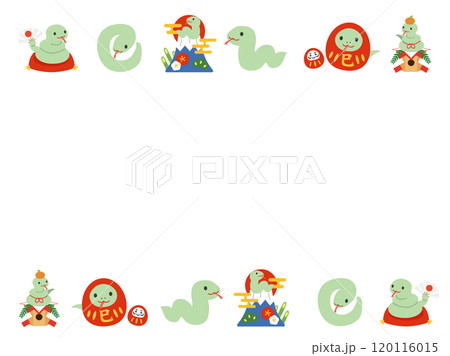 2025年正月素材 巳年のフレーム枠 2025年正月素材 巳年のフレーム枠 120116015