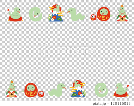 2025年正月素材 巳年のフレーム枠 2025年正月素材 巳年のフレーム枠 120116015