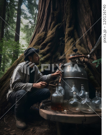 Forest essence distillation: crafting ent draught in nature's embrace for herbal healing 120116740