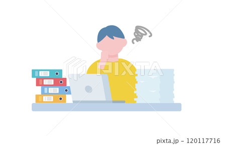 仕事　山積み　男性 120117716