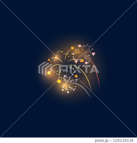 Colorful fireworks. Shining sparks. 120118116