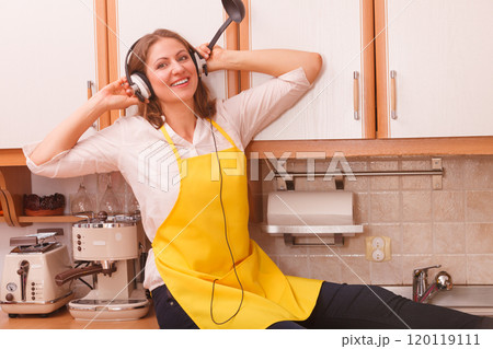 Happy housewife at home 120119111