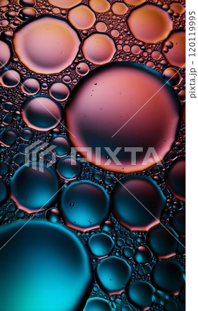 Colorful oil and water bubble pattern: a visual symphony of physics and art 120119995