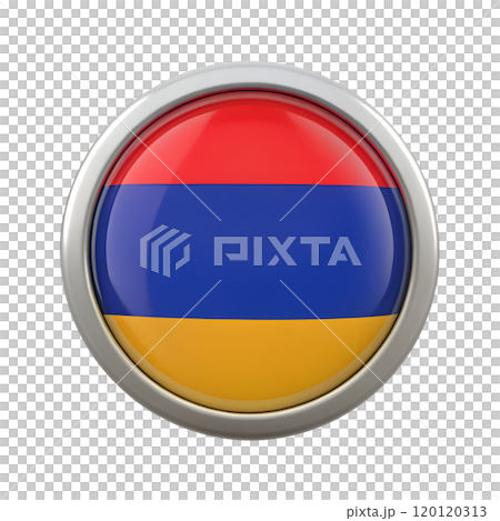 3d armenia flag icon circle shape. 120120313