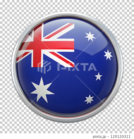 3d australia flag icon circle shape 120120321