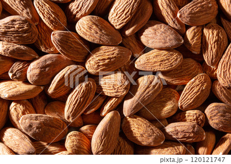 Scattered Almonds. Background from Almond Nuts 120121747