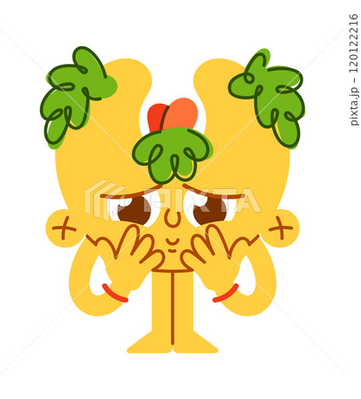 Shy crying weirdoes character vector illustration 120122216