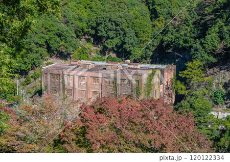 天ケ瀬ダム下の遺構　旧宇治川電気志津川発電所跡　京都府宇治市 120122334