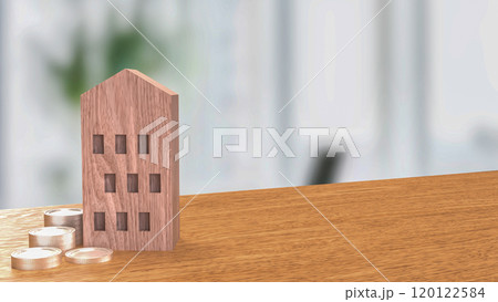 The House and coins for property or investment concept 3d rendering. 120122584
