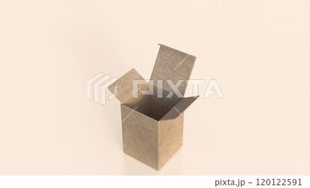 The paper card box on white background image 3d rendering. The paper card box on white background image 3d rendering. 120122591